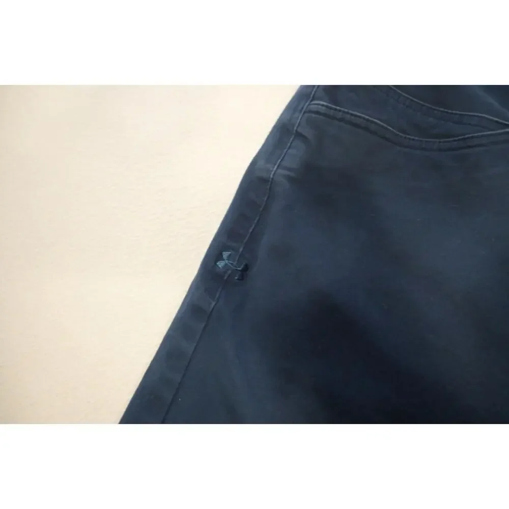 Under Armour‎ Khaki Shorts Cotton Blend Blue Fitted Athletic Stretch Mens Sz 38